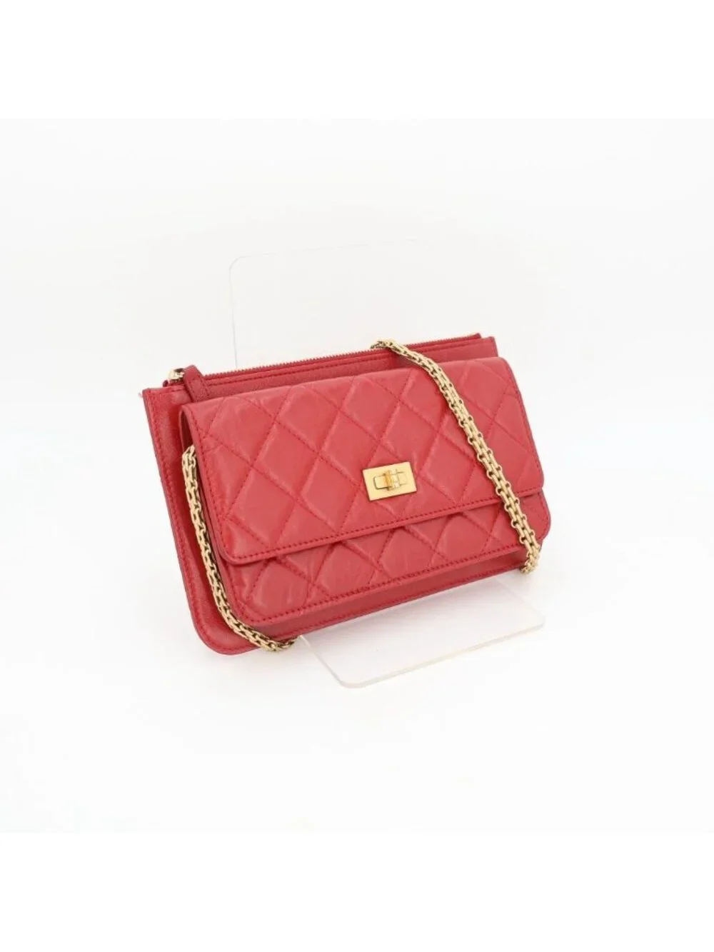 Chanel Quilted Aged Calfskin Reissue 2.55 Wallet on Chain Shoulder Bag